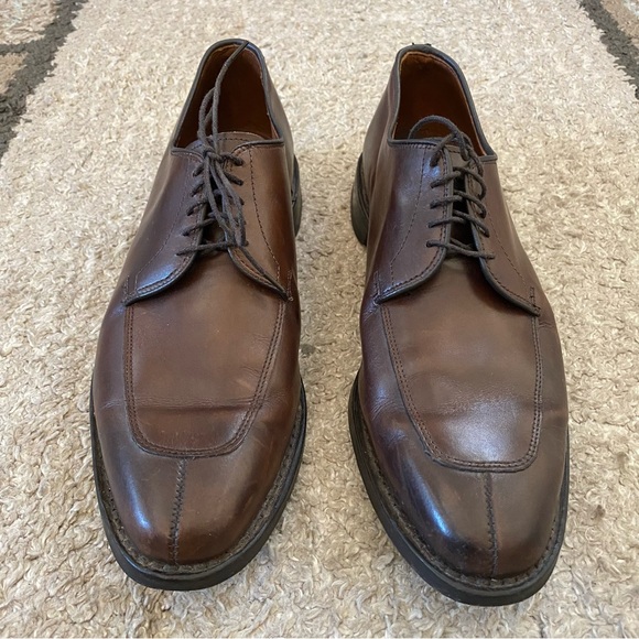 Allen Almond Delray leather upper dark brown lace up dress shoe men’s size 9 main image 8